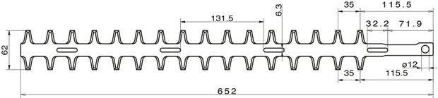 Heckenscherenmesser Beidseitig 537 mm passend für Heckenschere von ALPINA, EFCO und IDEAL u. a. - Bild 2