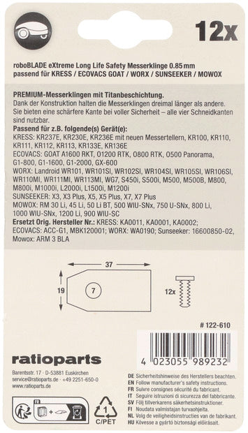 roboBLADES TITAN eXtreme Messerklingen 37 x 19 mm 12er Set Ersatzteil – Ersatzteil schneller Versand